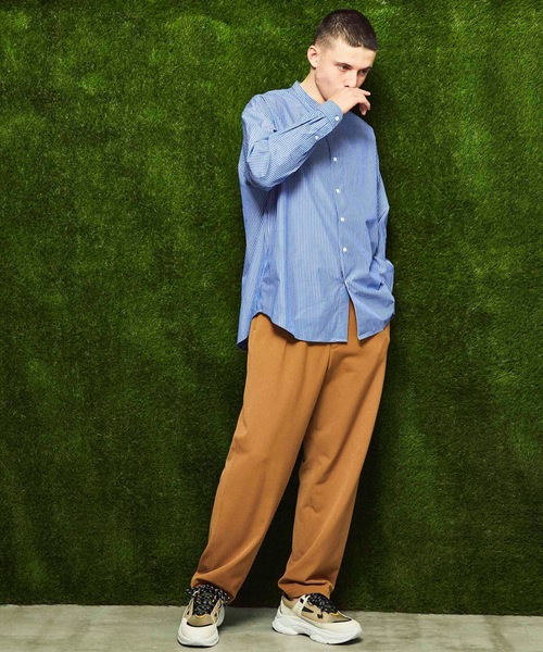 MAISON SPECIAL(メゾンスペシャル)の「【ZOZOTOWN限定】《ユニセックスアイテム》OEKO-TEX/エコテックス サスティナブルオーバーサイズスタンドカラーシャツ 【MAISON SPECIAL/メゾンスペシャル】(シャツ/ブラウス・メンズ・ブラック/サックスブルー/パープル/オフホワイト/ベージュ/ネイビー・44/48/46)」の21枚目の写真