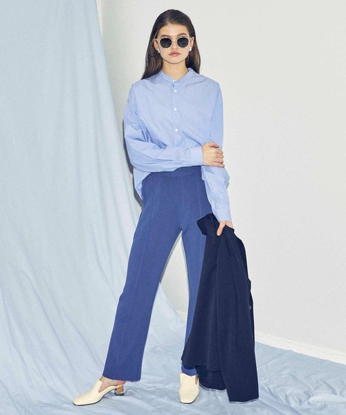 MAISON SPECIAL(メゾンスペシャル)の「【ZOZOTOWN限定】《ユニセックスアイテム》OEKO-TEX/エコテックス サスティナブルオーバーサイズスタンドカラーシャツ 【MAISON SPECIAL/メゾンスペシャル】(シャツ/ブラウス・メンズ・ブラック/サックスブルー/パープル/オフホワイト/ベージュ/ネイビー・44/48/46)」の19枚目の写真