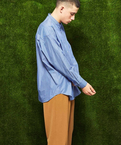 MAISON SPECIAL(メゾンスペシャル)の「【ZOZOTOWN限定】《ユニセックスアイテム》OEKO-TEX/エコテックス サスティナブルオーバーサイズスタンドカラーシャツ 【MAISON SPECIAL/メゾンスペシャル】(シャツ/ブラウス・メンズ・ブラック/サックスブルー/パープル/オフホワイト/ベージュ/ネイビー・44/48/46)」の14枚目の写真