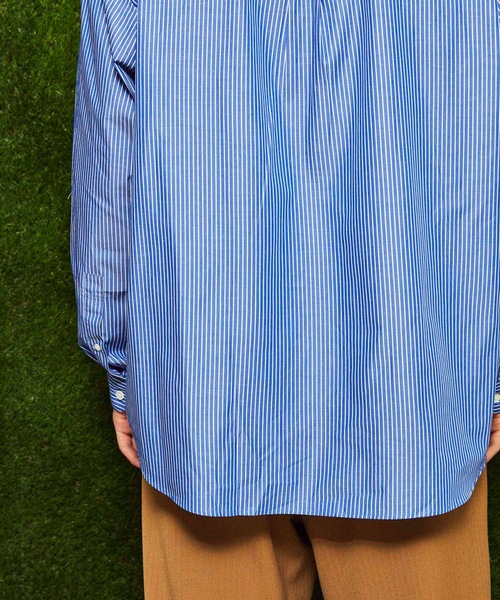 MAISON SPECIAL(メゾンスペシャル)の「【ZOZOTOWN限定】《ユニセックスアイテム》OEKO-TEX/エコテックス サスティナブルオーバーサイズスタンドカラーシャツ 【MAISON SPECIAL/メゾンスペシャル】(シャツ/ブラウス・メンズ・ブラック/サックスブルー/パープル/オフホワイト/ベージュ/ネイビー・44/48/46)」の9枚目の写真