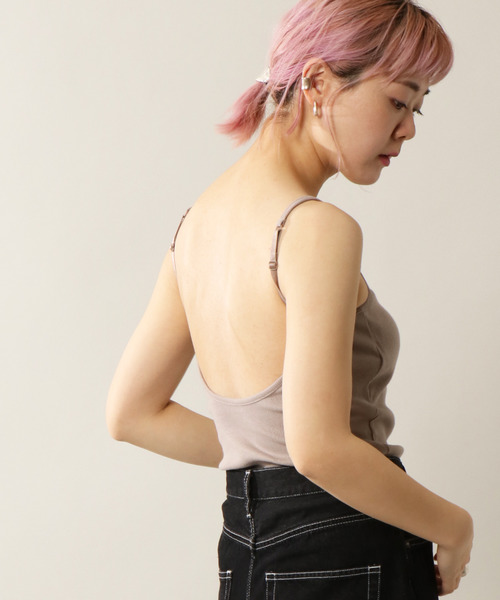 notch.（ノッチ）の「バックオープンキャミソール（キャミソール・レディース・ホワイト/オフホワイト/ブラック/ブラウン/ベージュ・M）」の5枚目の写真