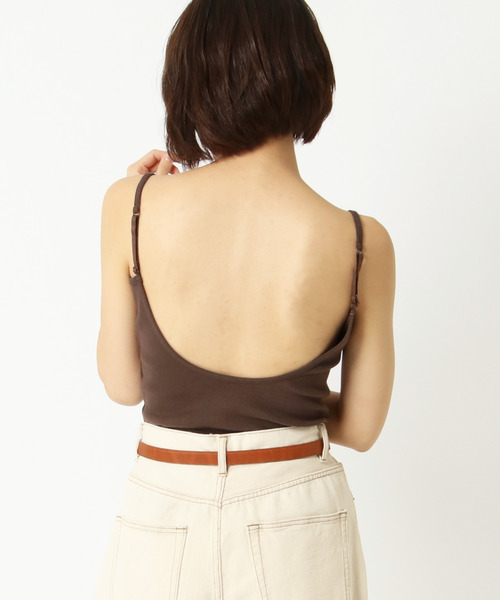 notch.（ノッチ）の「バックオープンキャミソール（キャミソール・レディース・ホワイト/オフホワイト/ブラック/ブラウン/ベージュ・M）」の4枚目の写真