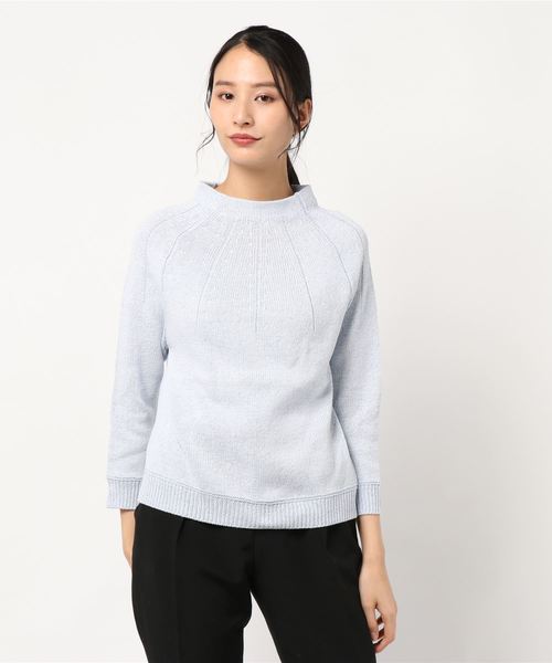 human woman（ヒューマンウーマン）の「杢ギマ求心プルオーバー（ニット/セーター・レディース・ホワイト/ブルー/ピンク・MEDIUM）」の7枚目の写真