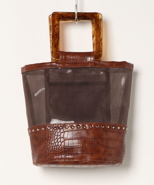 Casselini（キャセリーニ）の「Casselini（キャセリーニ）チュールスタッズバッグ（ハンドバッグ・レディース・ブラック/ブラウン・FREE）」の20枚目の写真