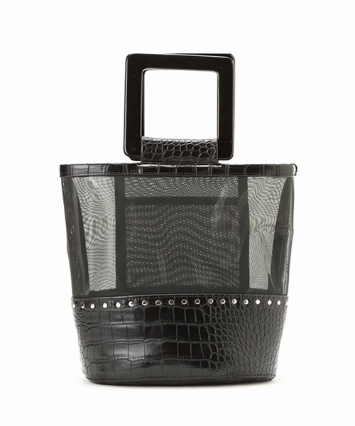 Casselini（キャセリーニ）の「Casselini（キャセリーニ）チュールスタッズバッグ（ハンドバッグ・レディース・ブラック/ブラウン・FREE）」の3枚目の写真