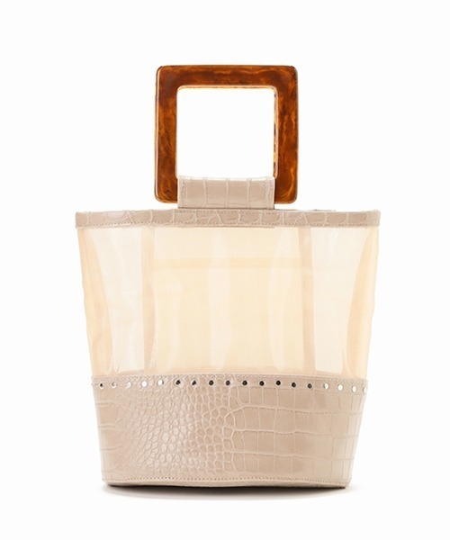 Casselini（キャセリーニ）の「Casselini（キャセリーニ）チュールスタッズバッグ（ハンドバッグ・レディース・ブラック/ブラウン・FREE）」の4枚目の写真