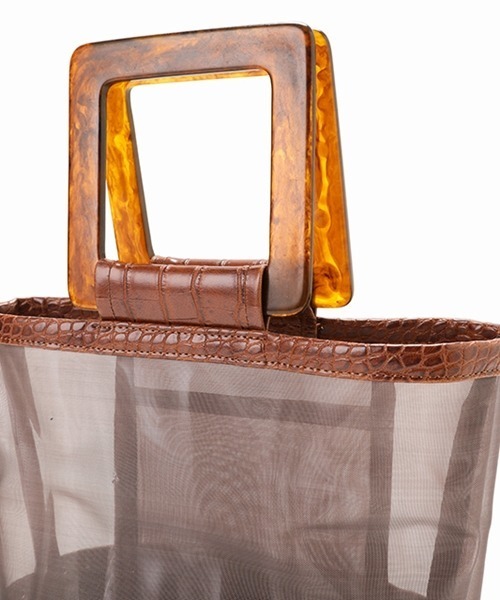 Casselini（キャセリーニ）の「Casselini（キャセリーニ）チュールスタッズバッグ（ハンドバッグ・レディース・ブラック/ブラウン・FREE）」の8枚目の写真