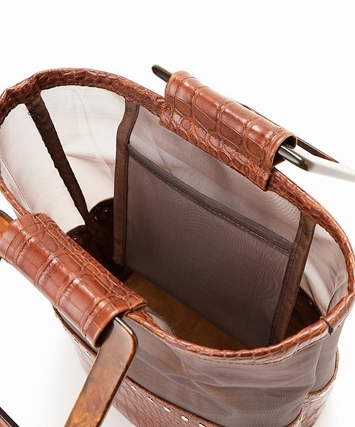 Casselini（キャセリーニ）の「Casselini（キャセリーニ）チュールスタッズバッグ（ハンドバッグ・レディース・ブラック/ブラウン・FREE）」の12枚目の写真