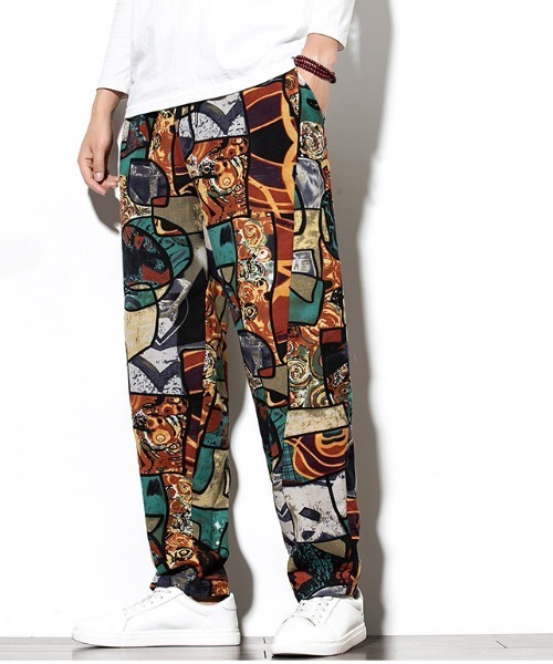 MGV（エムジーヴィー）の「ヴィンテージプリントテーパードイージーパンツ（その他パンツ・メンズ・ベージュ×ブラック/ホワイト×ブラック/ブラウン/ホワイト×グリーン/ブラック×グリーン・MEDIUM/LARGE/X-LARGE）」の12枚目の写真