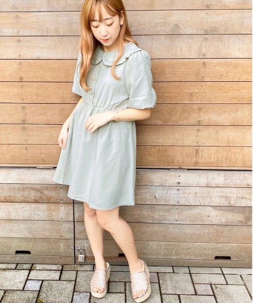 apres jour(アプレジュール)の「襟フリルパフワンピース【ZOZOTOWN限定アイテム】(ワンピース・レディース・ブラック/ベージュ/その他/ミント/モカ・フリー)」の5枚目の写真