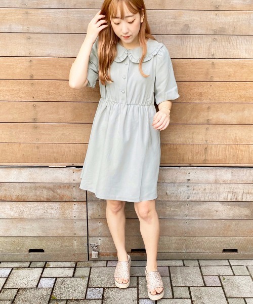 apres jour(アプレジュール)の「襟フリルパフワンピース【ZOZOTOWN限定アイテム】(ワンピース・レディース・ブラック/ベージュ/その他/ミント/モカ・フリー)」の11枚目の写真