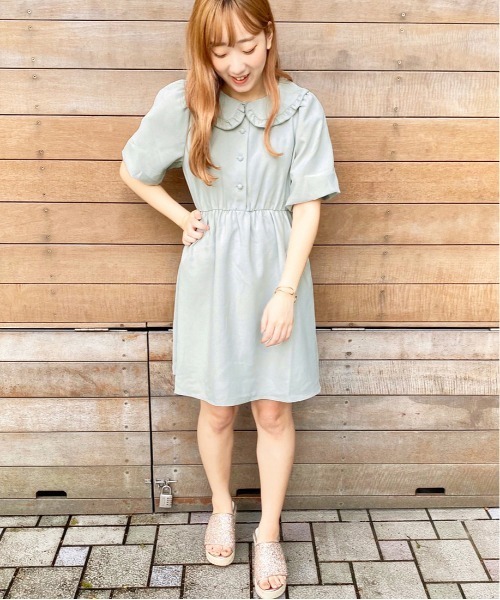 apres jour(アプレジュール)の「襟フリルパフワンピース【ZOZOTOWN限定アイテム】(ワンピース・レディース・ブラック/ベージュ/その他/ミント/モカ・フリー)」の12枚目の写真