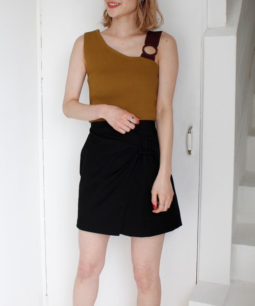 SPIRALGIRL（スパイラルガール）の「ラップベルトスカート（スカート・レディース・ブラック/カーキ・FREE）」の3枚目の写真