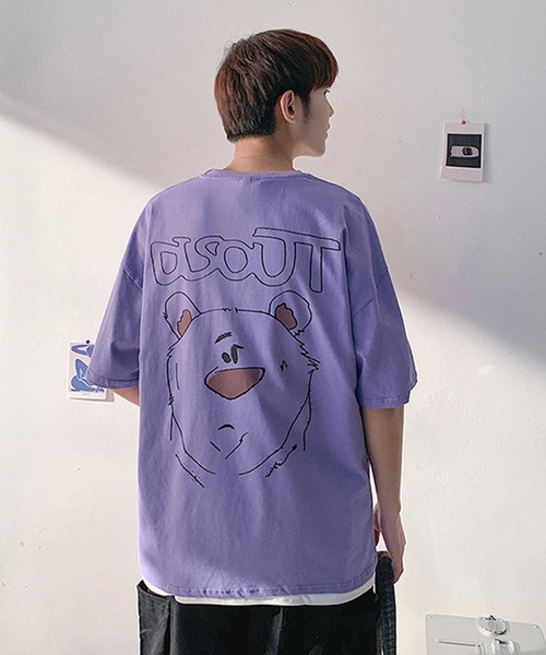MGV（エムジーヴィー）の「BEARプリントBIGTシャツ（Tシャツ/カットソー・メンズ・ホワイト/ブラック/パープル・MEDIUM/LARGE/X-LARGE）」の3枚目の写真