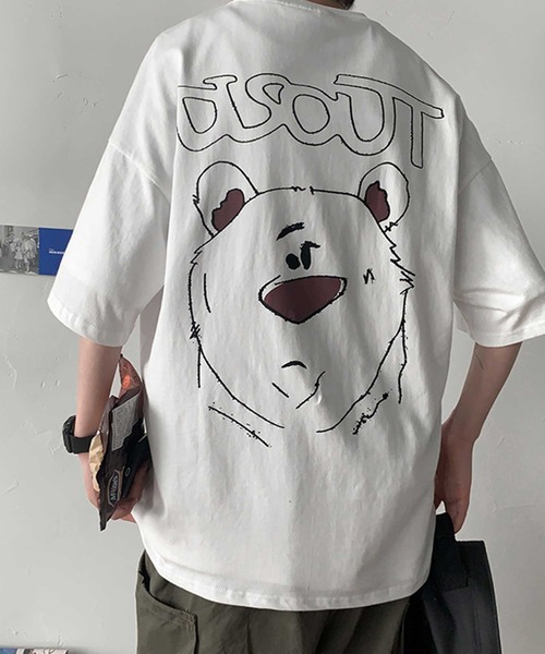 MGV（エムジーヴィー）の「BEARプリントBIGTシャツ（Tシャツ/カットソー・メンズ・ホワイト/ブラック/パープル・MEDIUM/LARGE/X-LARGE）」の6枚目の写真