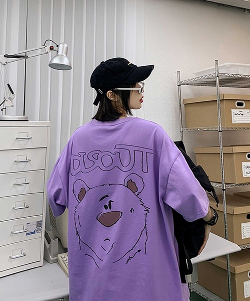 MGV（エムジーヴィー）の「BEARプリントBIGTシャツ（Tシャツ/カットソー・メンズ・ホワイト/ブラック/パープル・MEDIUM/LARGE/X-LARGE）」の5枚目の写真