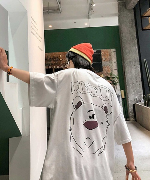 MGV（エムジーヴィー）の「BEARプリントBIGTシャツ（Tシャツ/カットソー・メンズ・ホワイト/ブラック/パープル・MEDIUM/LARGE/X-LARGE）」の12枚目の写真