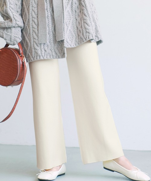 coca（coca）（コカ）の「＼＼新色登場／／ニットパンツ（その他パンツ・レディース・アイボリー/ブラウン/ブラック/チャコールグレー/パープル/ライトグリーン・ONE SIZE）」の2枚目の写真