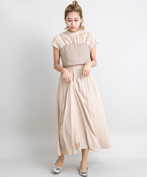 注目ブランド セール Style4 バイカラ レイヤードワンピ ワンピース Million Carats ミリオンカラッツ のファッション 発売日前日出荷 Arenatheatre Net