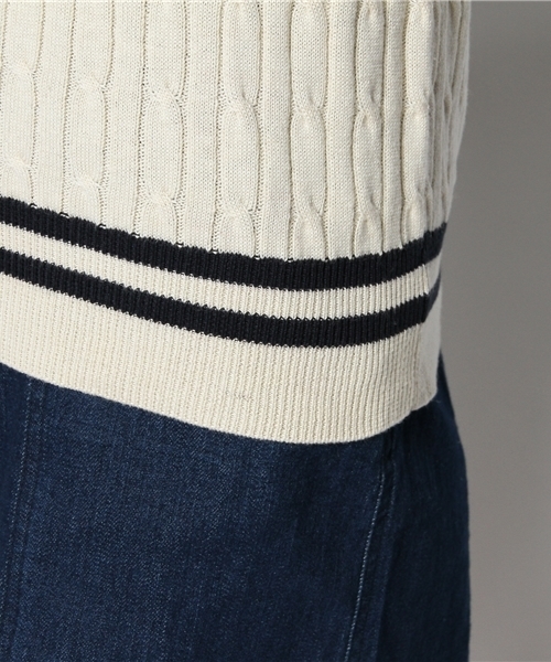 CIAOPANIC（チャオパニック）の「【Ciaopanic】チルデンVネック（ニット/セーター・レディース・ネイビー/オフホワイト・FREE）」の8枚目の写真