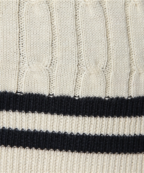 CIAOPANIC（チャオパニック）の「【Ciaopanic】チルデンVネック（ニット/セーター・レディース・ネイビー/オフホワイト・FREE）」の9枚目の写真