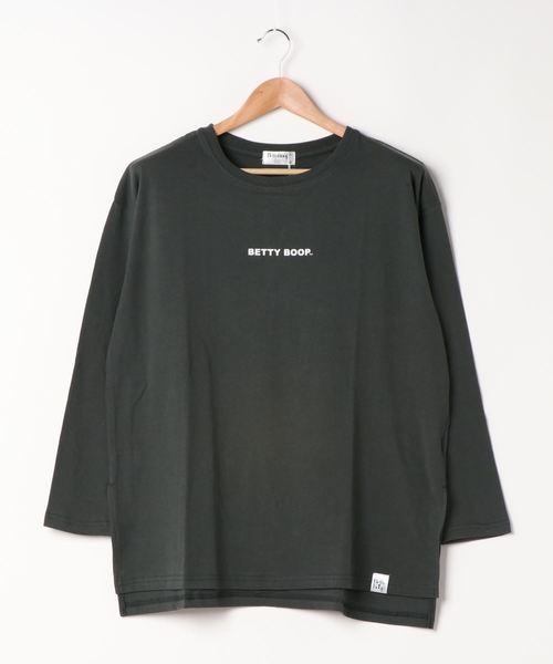 SpRay（スプレイ）の「ＳＮＥＡＫＥＲ　ＢＥＴＴＹ　ロングＴシャツ（Tシャツ/カットソー・レディース・ブラック/アイボリー/スミクロ/グレイッシュベージュ・FREE）」の22枚目の写真