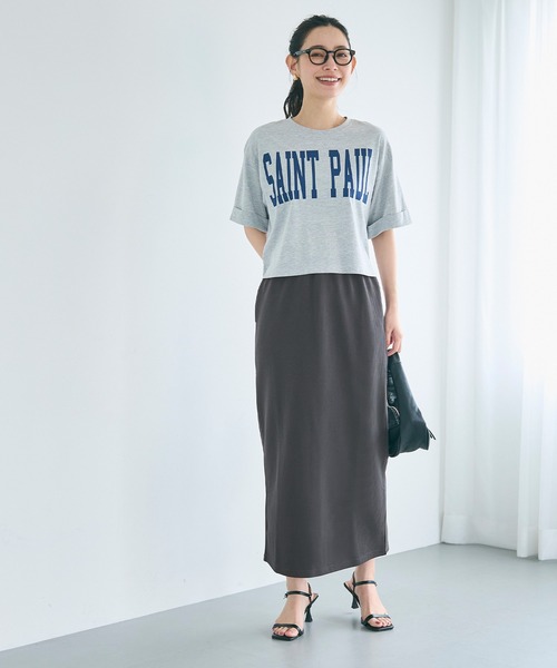 coca（coca）（コカ）の「エンボス加工Iラインスカート（スカート・レディース・ブラック/カーキ/キャメル/ダークベージュ/チャコール・ONE SIZE）」の17枚目の写真