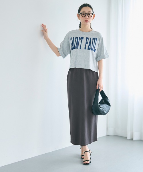 coca（coca）（コカ）の「エンボス加工Iラインスカート（スカート・レディース・ブラック/カーキ/キャメル/ダークベージュ/チャコール・ONE SIZE）」の13枚目の写真