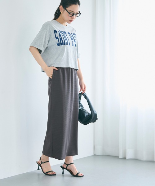 coca（coca）（コカ）の「エンボス加工Iラインスカート（スカート・レディース・ブラック/カーキ/キャメル/ダークベージュ/チャコール・ONE SIZE）」の18枚目の写真