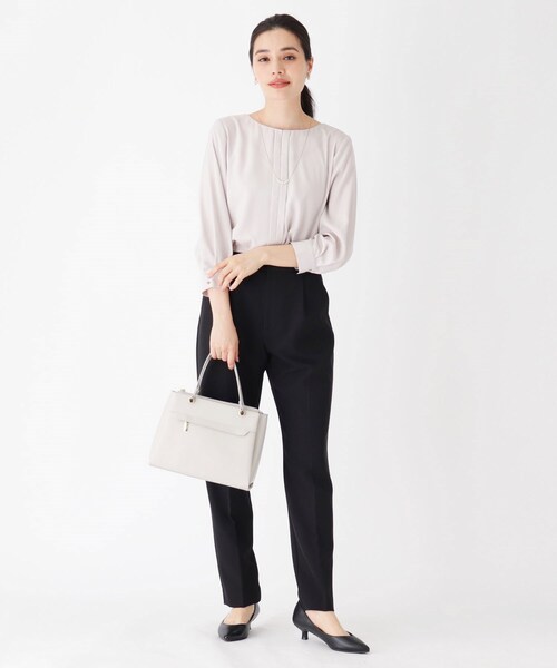 OPAQUE.CLIP(オペークドットクリップ)の「◆CARREMANストレッチテーパードパンツ(スーツパンツ・レディース・ブラック/ネイビー/ライトベージュ・40/38/42/36/34/01/02/03)」の6枚目の写真