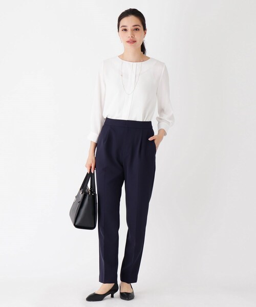 OPAQUE.CLIP(オペークドットクリップ)の「◆CARREMANストレッチテーパードパンツ(スーツパンツ・レディース・ブラック/ネイビー/ライトベージュ・40/38/42/36/34/01/02/03)」の18枚目の写真