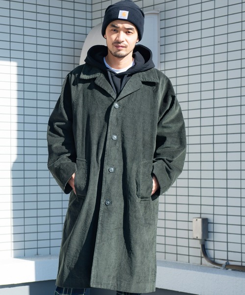 ８(eight)（エイト）の「コーデュロイオーバーステンカラーコート（ステンカラーコート・メンズ・ブラウン/カーキ/ブラック・MEDIUM/LARGE）」の3枚目の写真