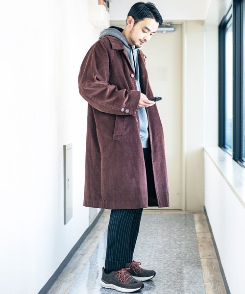 ８(eight)（エイト）の「コーデュロイオーバーステンカラーコート（ステンカラーコート・メンズ・ブラウン/カーキ/ブラック・MEDIUM/LARGE）」の6枚目の写真