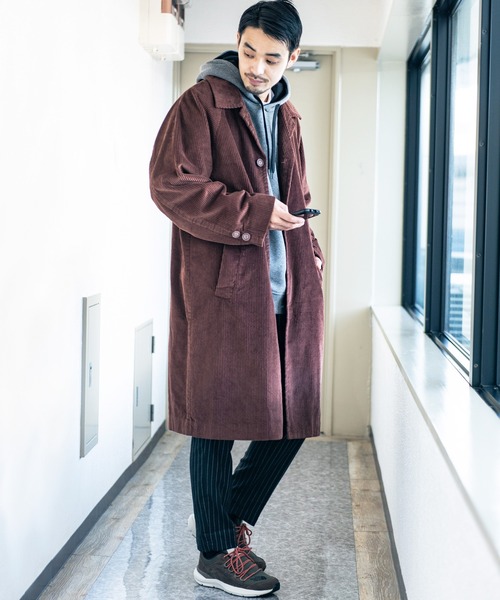 ８(eight)（エイト）の「コーデュロイオーバーステンカラーコート（ステンカラーコート・メンズ・ブラウン/カーキ/ブラック・MEDIUM/LARGE）」の8枚目の写真