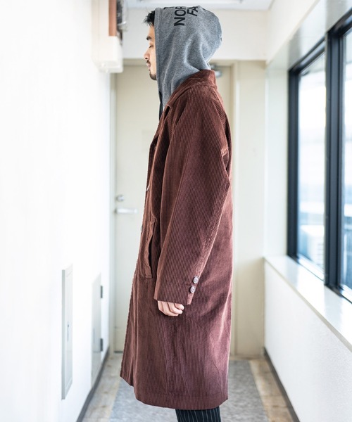 ８(eight)（エイト）の「コーデュロイオーバーステンカラーコート（ステンカラーコート・メンズ・ブラウン/カーキ/ブラック・MEDIUM/LARGE）」の22枚目の写真