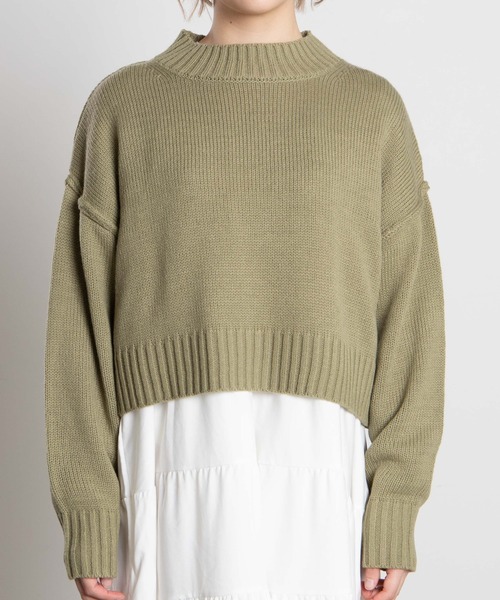 WEGO（ウィゴー）の「WEGO/ショートニット（ニット/セーター・レディース・ホワイト/ブラック/パープル/サックスブルー/グリーン/ライトベージュ・FREE）」の8枚目の写真