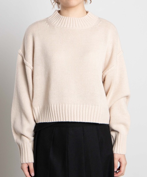 WEGO（ウィゴー）の「WEGO/ショートニット（ニット/セーター・レディース・ホワイト/ブラック/パープル/サックスブルー/グリーン/ライトベージュ・FREE）」の7枚目の写真