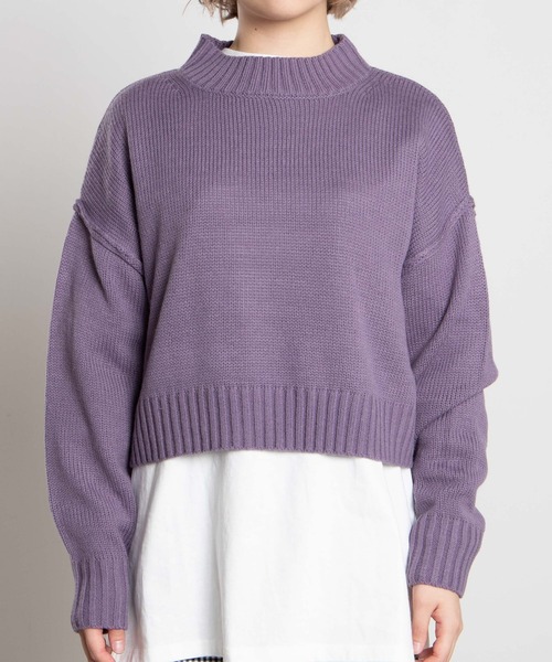 WEGO（ウィゴー）の「WEGO/ショートニット（ニット/セーター・レディース・ホワイト/ブラック/パープル/サックスブルー/グリーン/ライトベージュ・FREE）」の12枚目の写真