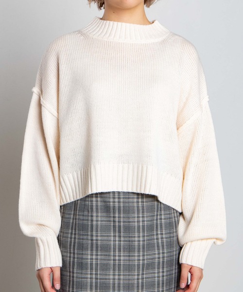 WEGO（ウィゴー）の「WEGO/ショートニット（ニット/セーター・レディース・ホワイト/ブラック/パープル/サックスブルー/グリーン/ライトベージュ・FREE）」の13枚目の写真