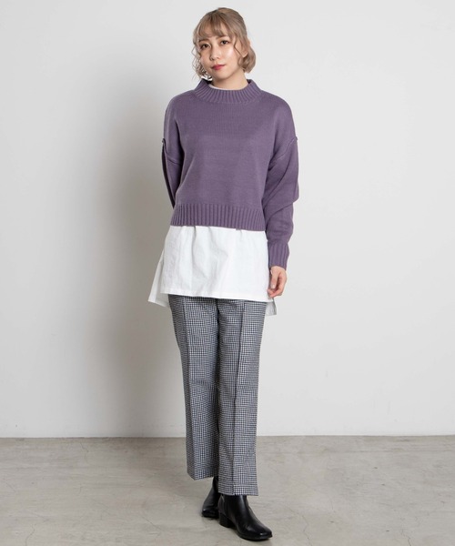 WEGO（ウィゴー）の「WEGO/ショートニット（ニット/セーター・レディース・ホワイト/ブラック/パープル/サックスブルー/グリーン/ライトベージュ・FREE）」の10枚目の写真