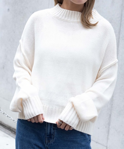 WEGO（ウィゴー）の「WEGO/ショートニット（ニット/セーター・レディース・ホワイト/ブラック/パープル/サックスブルー/グリーン/ライトベージュ・FREE）」の18枚目の写真