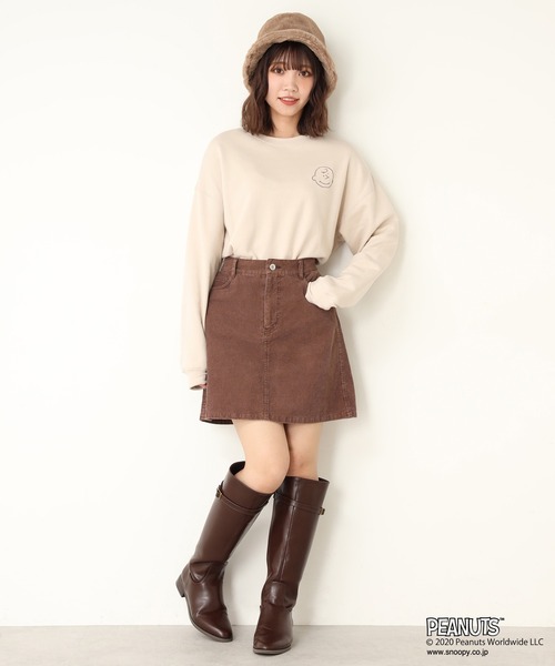one after another NICE CLAUP(ワンアフターアナザーナイスクラップ)の「スヌーピー/プリントトレーナー(Tシャツ/カットソー・レディース・ベージュ/アイボリー/モカ・FREE)」の7枚目の写真