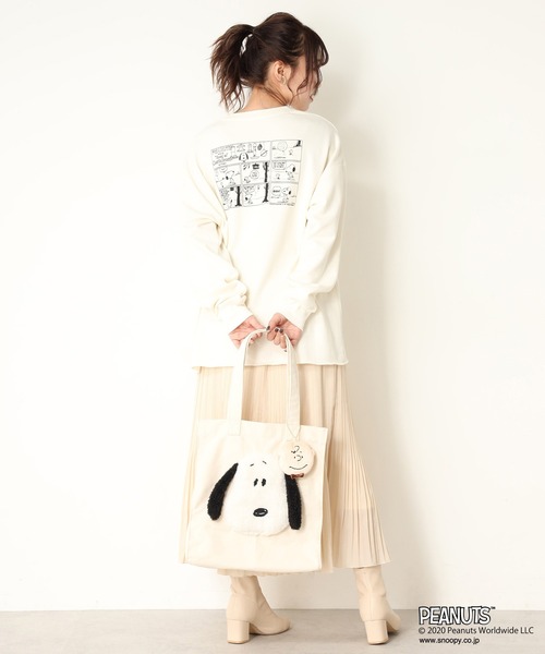 one after another NICE CLAUP(ワンアフターアナザーナイスクラップ)の「スヌーピー/プリントトレーナー(Tシャツ/カットソー・レディース・ベージュ/アイボリー/モカ・FREE)」の21枚目の写真