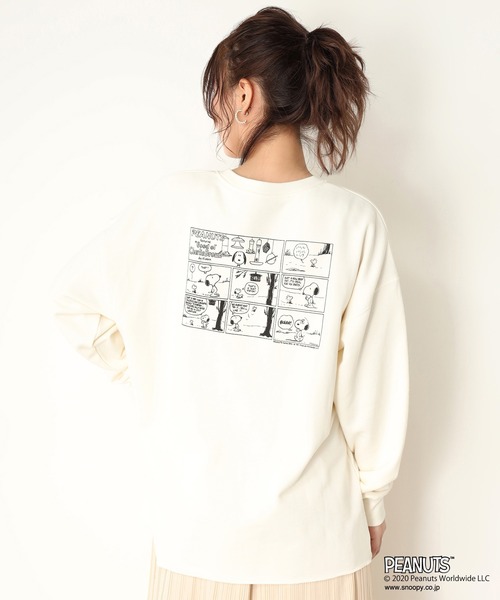 one after another NICE CLAUP(ワンアフターアナザーナイスクラップ)の「スヌーピー/プリントトレーナー(Tシャツ/カットソー・レディース・ベージュ/アイボリー/モカ・FREE)」の20枚目の写真