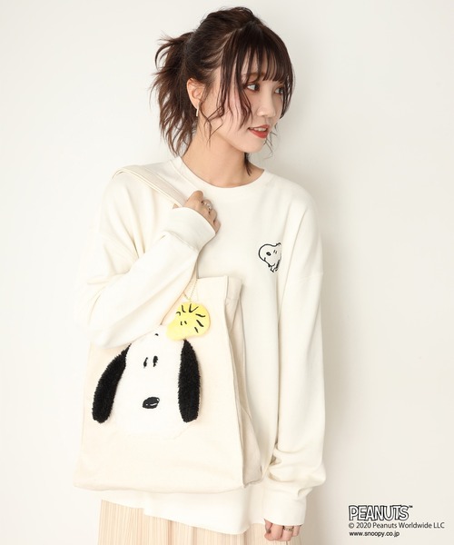 one after another NICE CLAUP(ワンアフターアナザーナイスクラップ)の「スヌーピー/プリントトレーナー(Tシャツ/カットソー・レディース・ベージュ/アイボリー/モカ・FREE)」の15枚目の写真