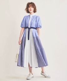 ザヴァージニア ニットシャツワンピース XL相当 美品✨ストライプ 紫 55532276b_b_10_215.jpg