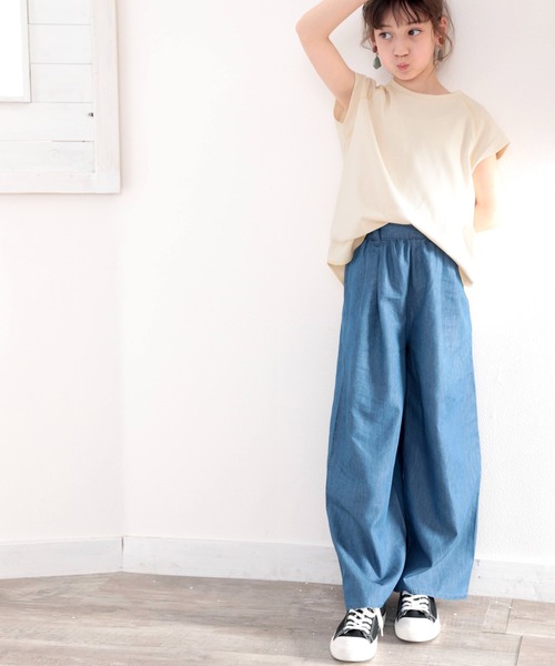 classicalelf（クラシカルエルフ）の「≪キッズ≫ふんわり柔らか、オーガニックコットン。配色ステッチフレンチTシャツ（Tシャツ/カットソー・キッズ・ベージュ/オフホワイト/モカ/チャコール・130/140/150/160）」の13枚目の写真