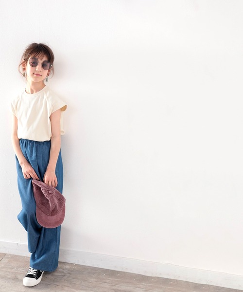 classicalelf（クラシカルエルフ）の「≪キッズ≫ふんわり柔らか、オーガニックコットン。配色ステッチフレンチTシャツ（Tシャツ/カットソー・キッズ・ベージュ/オフホワイト/モカ/チャコール・130/140/150/160）」の15枚目の写真