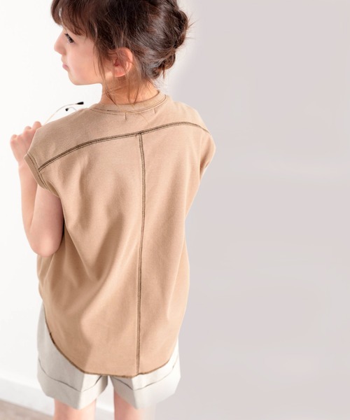 classicalelf（クラシカルエルフ）の「≪キッズ≫ふんわり柔らか、オーガニックコットン。配色ステッチフレンチTシャツ（Tシャツ/カットソー・キッズ・ベージュ/オフホワイト/モカ/チャコール・130/140/150/160）」の17枚目の写真