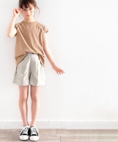 classicalelf（クラシカルエルフ）の「≪キッズ≫ふんわり柔らか、オーガニックコットン。配色ステッチフレンチTシャツ（Tシャツ/カットソー・キッズ・ベージュ/オフホワイト/モカ/チャコール・130/140/150/160）」の18枚目の写真